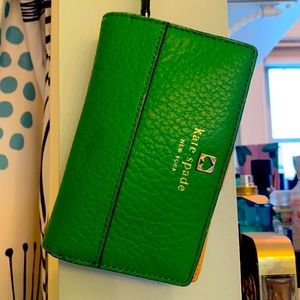 Kate Spade Kelly green wristlet.